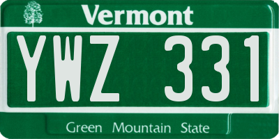 VT license plate YWZ331