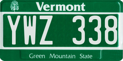 VT license plate YWZ338