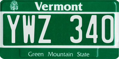 VT license plate YWZ340