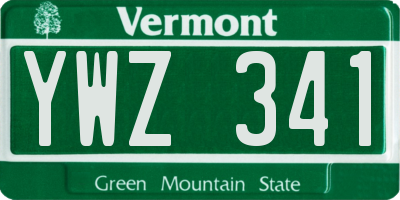 VT license plate YWZ341
