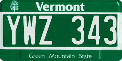 VT license plate YWZ343