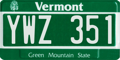 VT license plate YWZ351
