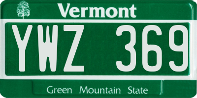 VT license plate YWZ369