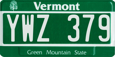 VT license plate YWZ379