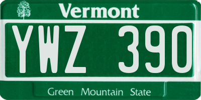 VT license plate YWZ390