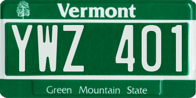 VT license plate YWZ401