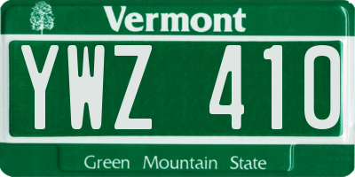 VT license plate YWZ410