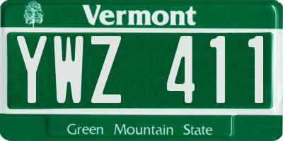 VT license plate YWZ411