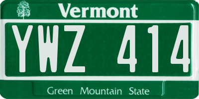 VT license plate YWZ414