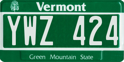VT license plate YWZ424