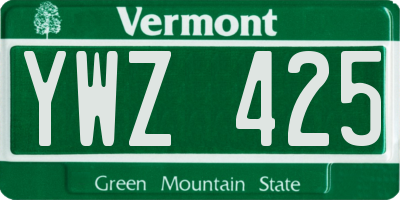 VT license plate YWZ425
