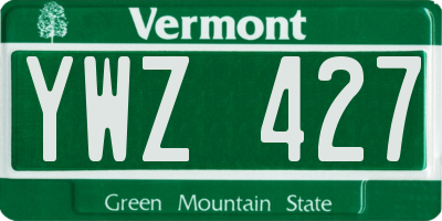 VT license plate YWZ427