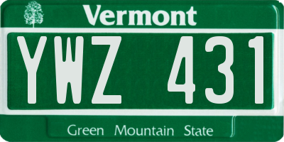VT license plate YWZ431