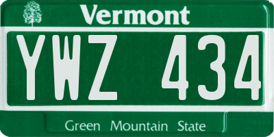 VT license plate YWZ434