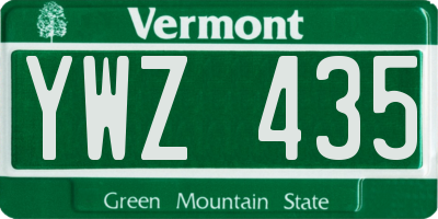 VT license plate YWZ435