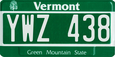 VT license plate YWZ438