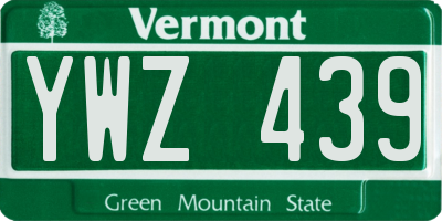 VT license plate YWZ439