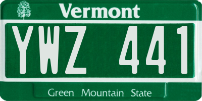 VT license plate YWZ441