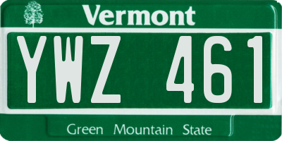 VT license plate YWZ461