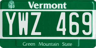 VT license plate YWZ469
