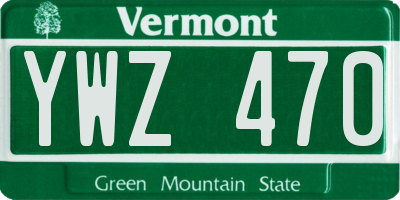VT license plate YWZ470