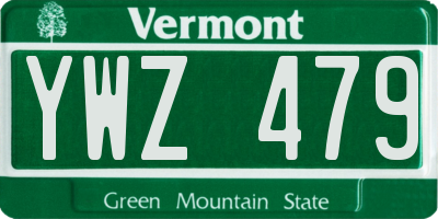 VT license plate YWZ479