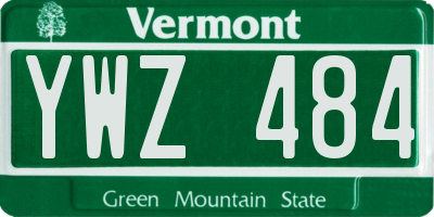 VT license plate YWZ484