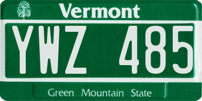 VT license plate YWZ485