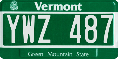 VT license plate YWZ487