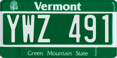 VT license plate YWZ491
