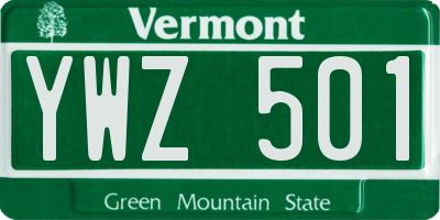 VT license plate YWZ501