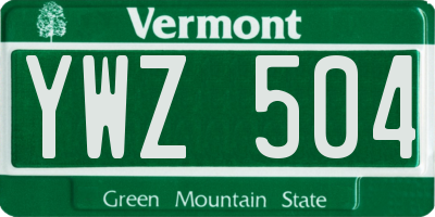VT license plate YWZ504
