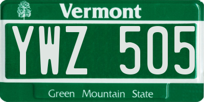 VT license plate YWZ505