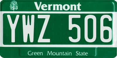 VT license plate YWZ506