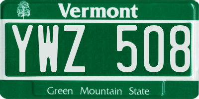 VT license plate YWZ508