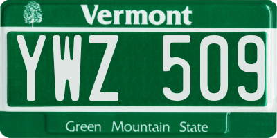VT license plate YWZ509