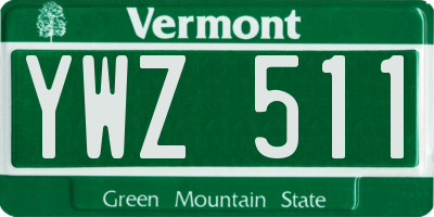 VT license plate YWZ511
