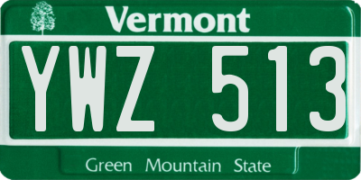 VT license plate YWZ513