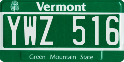 VT license plate YWZ516