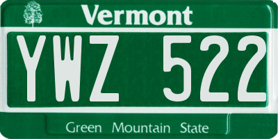 VT license plate YWZ522