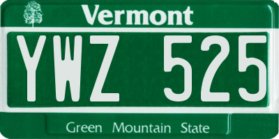 VT license plate YWZ525