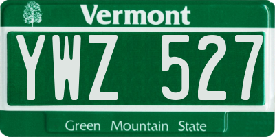 VT license plate YWZ527