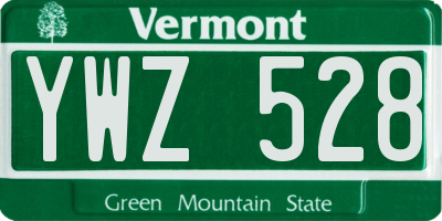 VT license plate YWZ528