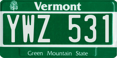 VT license plate YWZ531