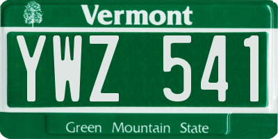 VT license plate YWZ541