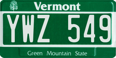 VT license plate YWZ549