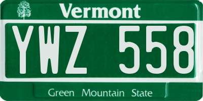 VT license plate YWZ558