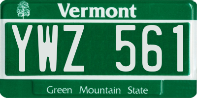 VT license plate YWZ561