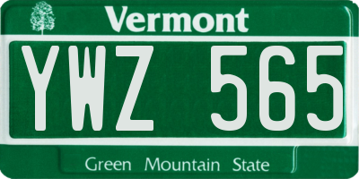 VT license plate YWZ565