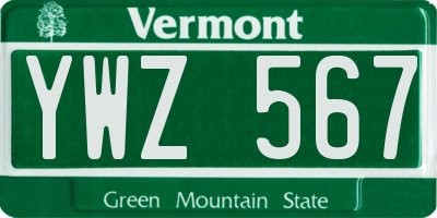 VT license plate YWZ567